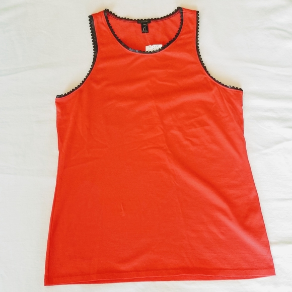 J. Crew Tops - J. Crew red embellished tank top